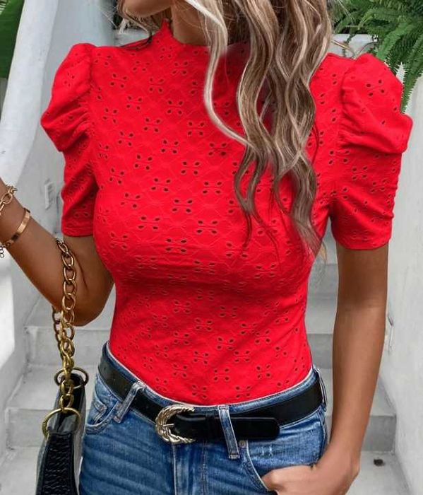 Bluzka z bufiastymi rękawami L