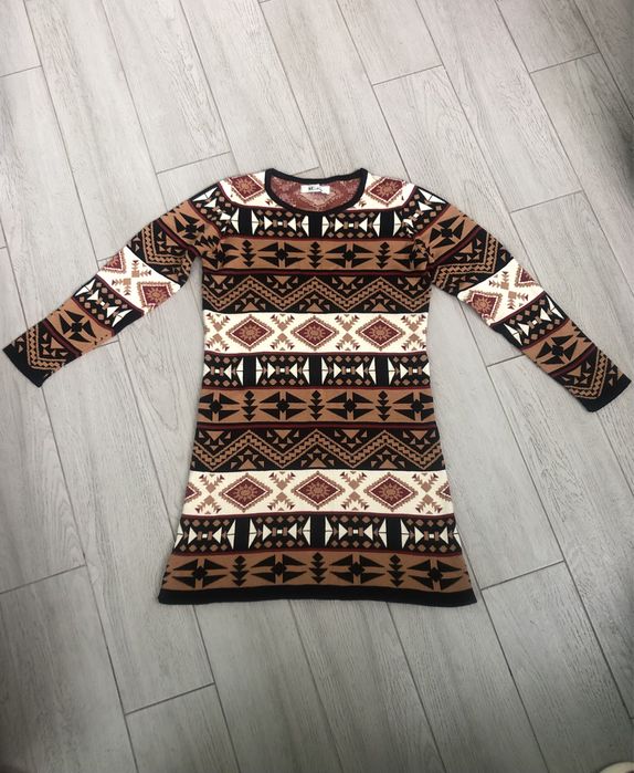 Турецкое Женское теплое платье мини, размер S