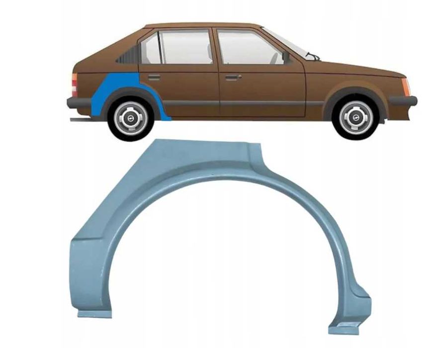 OPEL KADETT D błotnik lewy przód inne części blacharskie i nadwozia kierunkowskaz przód progi reperaturki błotnika tył