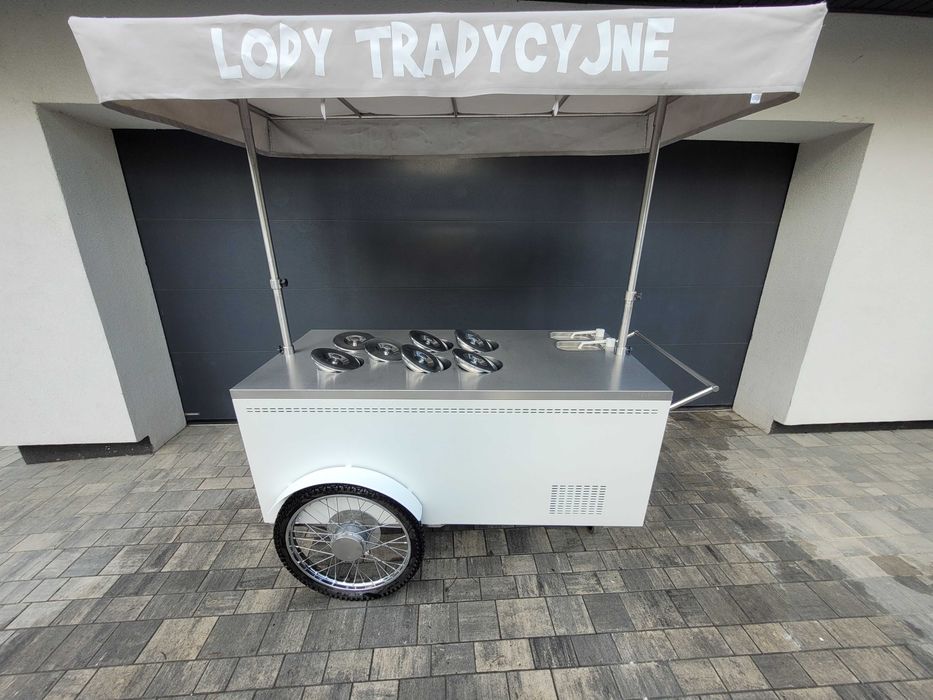 Wózek do sprzedaży lodów,  riksza lody, wózek lody