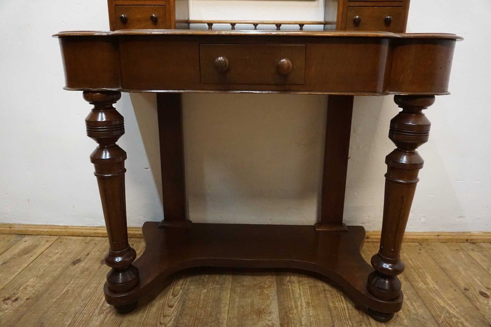 STARA TOALETKA konsola z lustrem mahoń oryginał