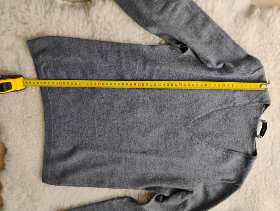 Szary cienki sweterek z wełny Rene Lezard r. 36 38