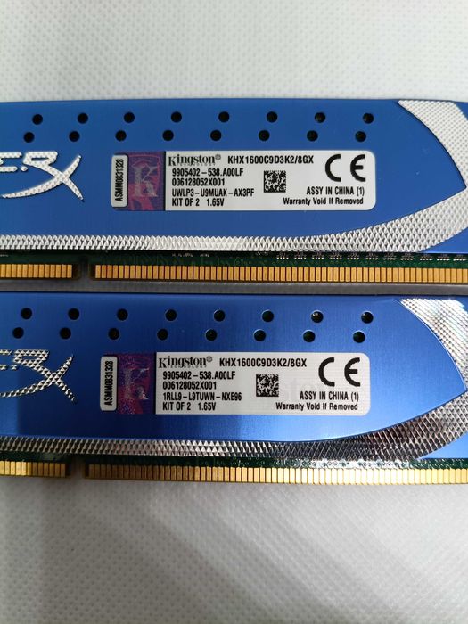 Kingston (KHX-1600c9d3k2/8gx) 2шт. по 4 гб DDR3 1600 МГц (PC3-12800)