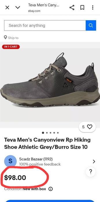 Тактичні кроссівки Teva Men's Rp Hiking(Оригінал)39,5-25 см