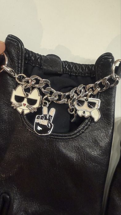 Rękawiczki bez palców czarne Karl Lagerfeld S