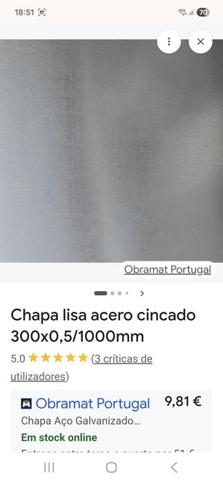 Vendo tudo quadrado 40x40x1.5 Galvanizado e  chapa lisa 2000x1000x0.8 Galvanizado
