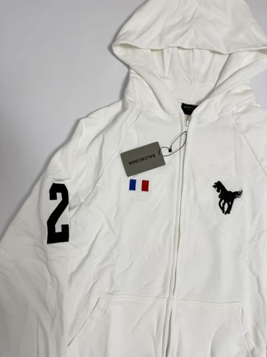Зип худи Balenciaga Paris White polo zip up M L: 2 900 грн. - Худи