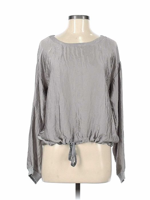 Zara szara silver bluzka na dole wiązana s