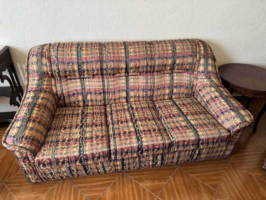 Conjunto de 3 sofás em tecido