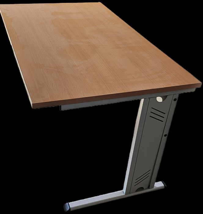 Secretaria tampo em madeira com base metalica