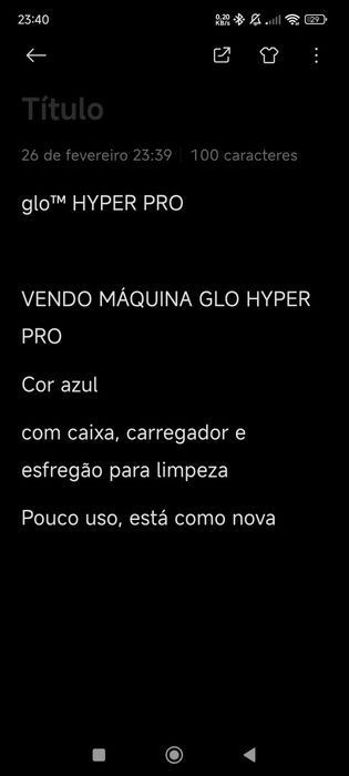 glo™ HYPER PRO como novo
