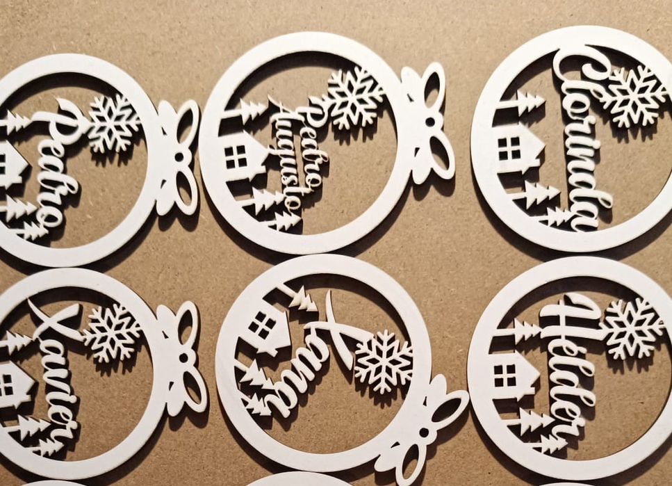 Enfeites de Natal em MDF com nome