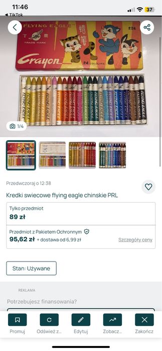 Kredki swiecowe panda wiewiorki i slon chiskie prl 3 komplety