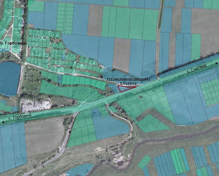 Продаж ділянки 15 соток ОСГ вздовж дороги між с.Гнатівка і с.Горбовичі