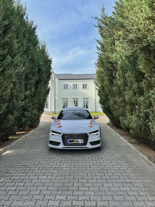 Białe Audi A7 S-Line, wynajem na ślub/inne uroczystości