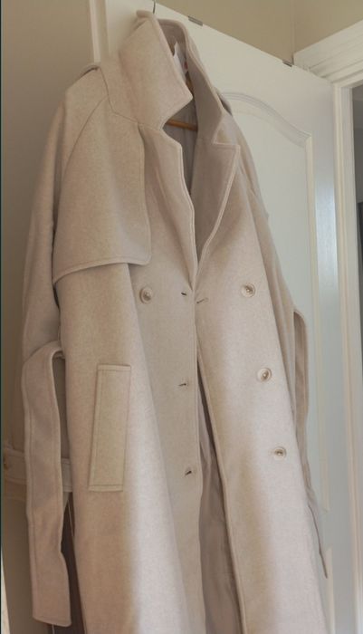 XL XXL пальто жіноче двобортне асиметричне з поясом та коміром кашемір