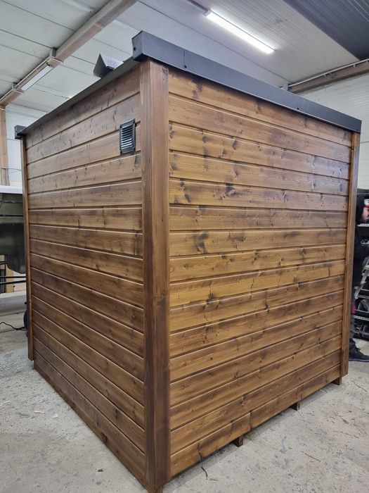 Sauna ogrodowa fińska piec elektryczny Harvia oświetlenie LED