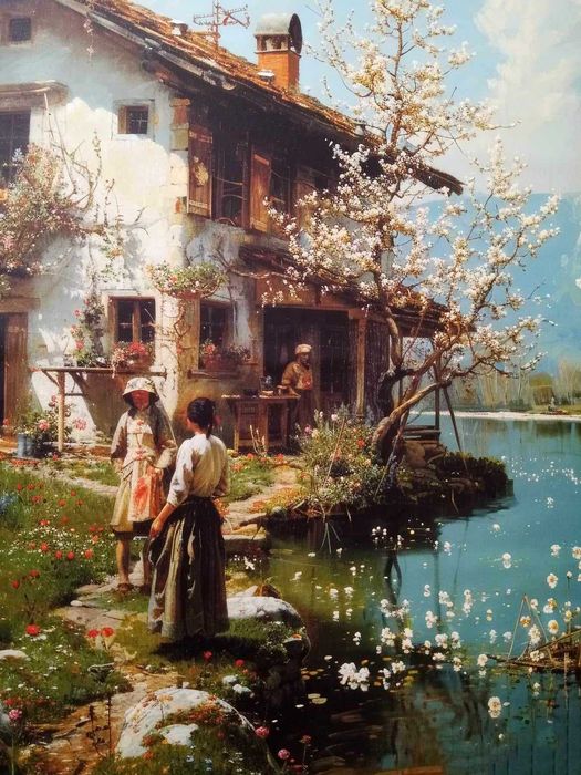 Idyllic Country Day" com Certif.de Autenticidade assinado pelo artista