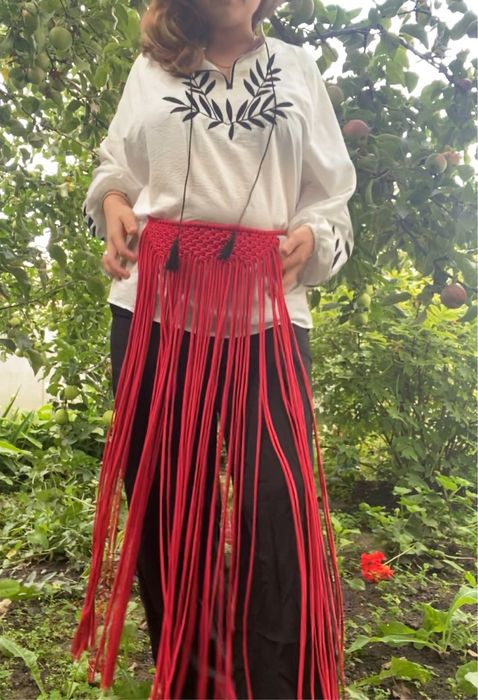 Пояс-запаска/припинда в техніці макраме