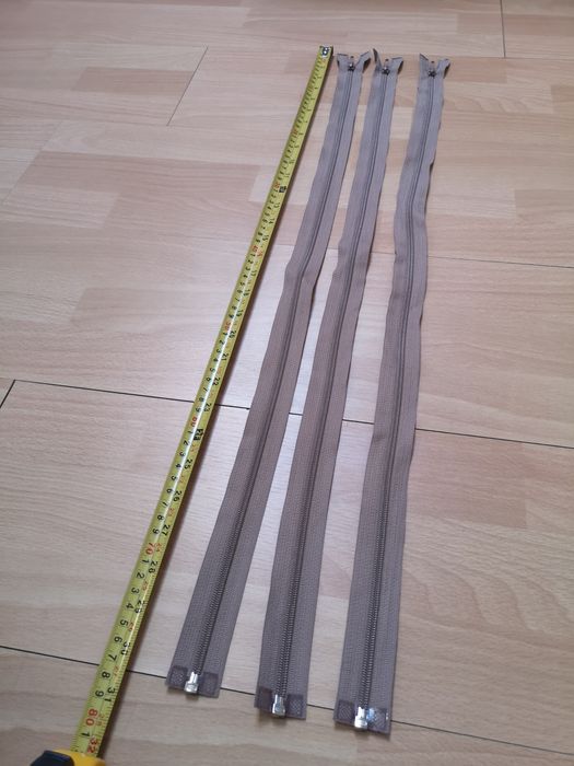3 x Zamek długi beżowy 75 80 cm błyskawiczny porządny