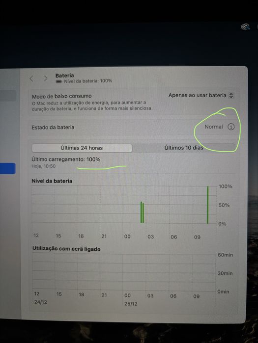 MacBook Pro (Processador M1) Bateria a 100%