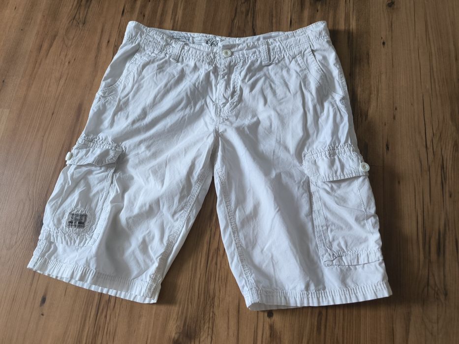 Esprit szorty męskie cargo W33 białe bawełna