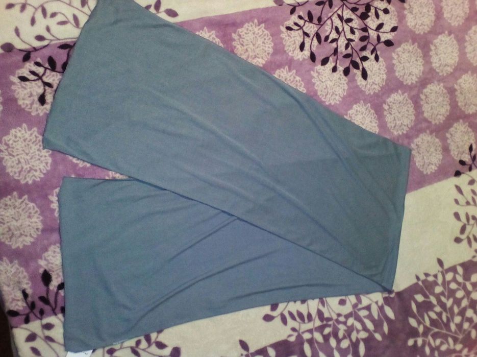 Шарф коттоновый шарф-хомут серый 30*120см шарфик