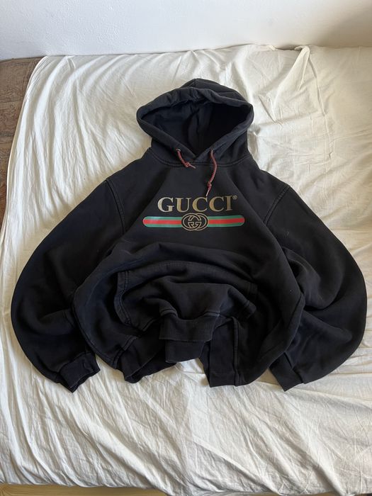 Męska Bluza Czarna Gucci Logo
