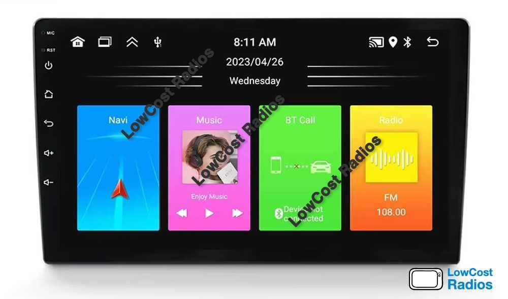 Rádio 2DIN, Tablet Host 7", 9", 10" - Android 15 - GPS, BT, USB, Wifi | CARPLAY • ANDROID AUTO