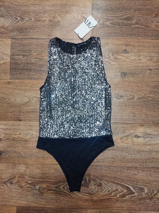 жіноче боді Zara розмір XS. S з паєтками