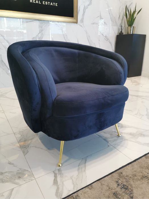 Sofá Cadeirão - Azul Veludo