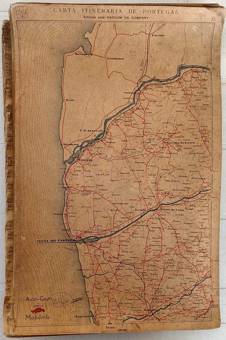 Itinerário rodoviário de Portugal - 1918 (?) - Vacuum Oil Company
