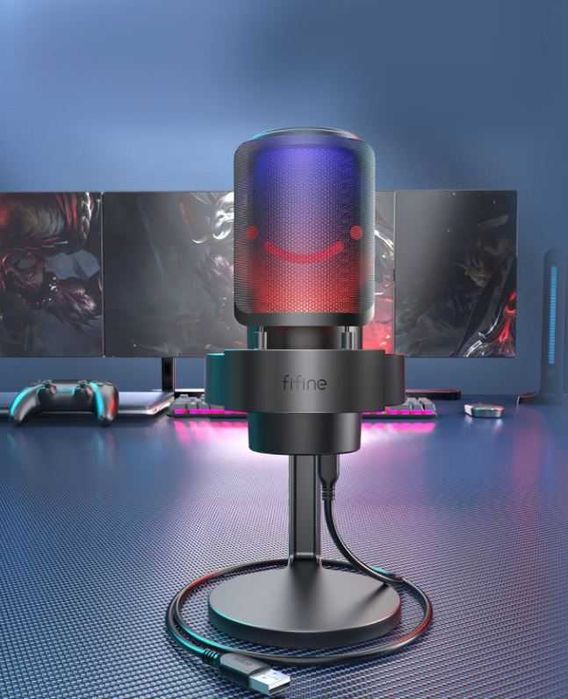 Конденсаторный Микрофон FIFINE A8 Black с RGB и POP фильтром