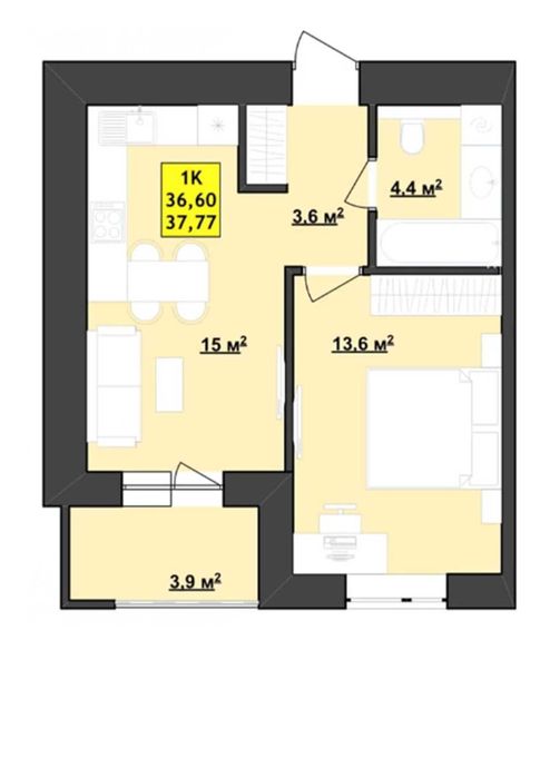 Чудова 1-кімнатна квартира