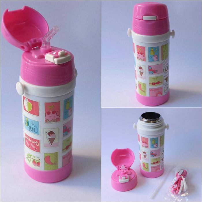 Термос дитячий з трубочкою та ремінцем 320 мл А ПЛЮС