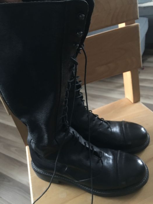 Buty skórzane wysokie oficerki Venezja