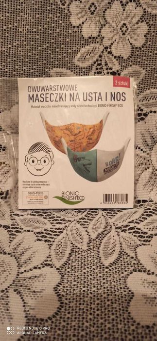Nowe Maseczki ochronne chłopięce materiałowe