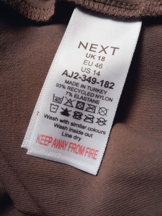 NEXT 44-46R niesamowita NOWA dopasowana sukienka maxi taupe kaka