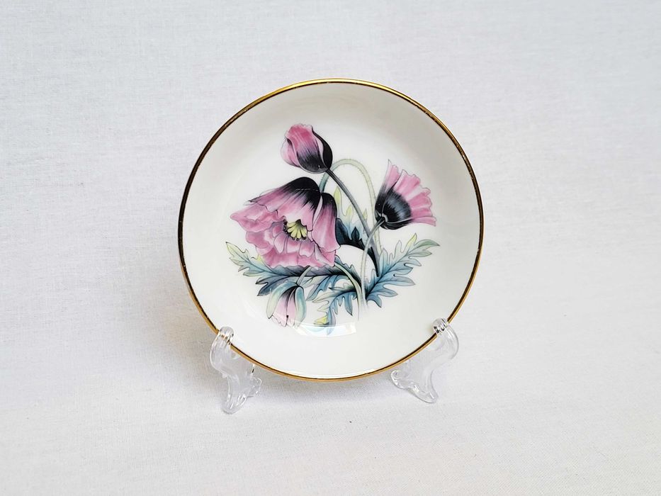 Royal Worcester – talerz porcelanowy z motywem maków, England