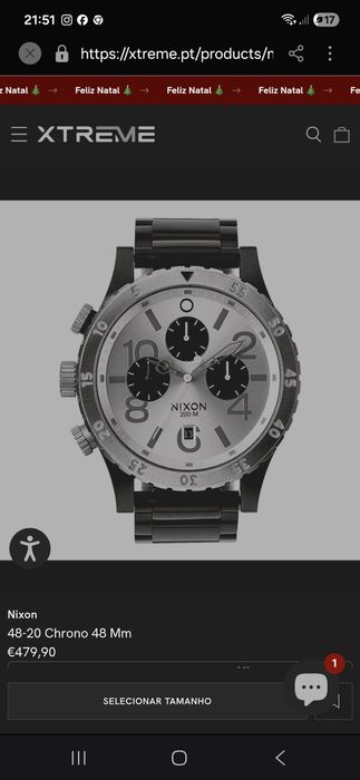 Relogio Nixon 48-20 chrono Mm black/silver