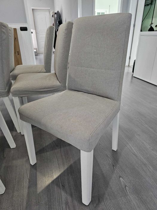 Conjunto 6 cadeiras Bergmund Branco e Cinza