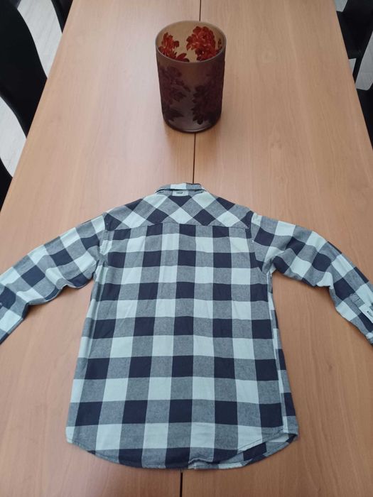 Camisa axadrezada azul escura e cinza Zara 11/12 anos