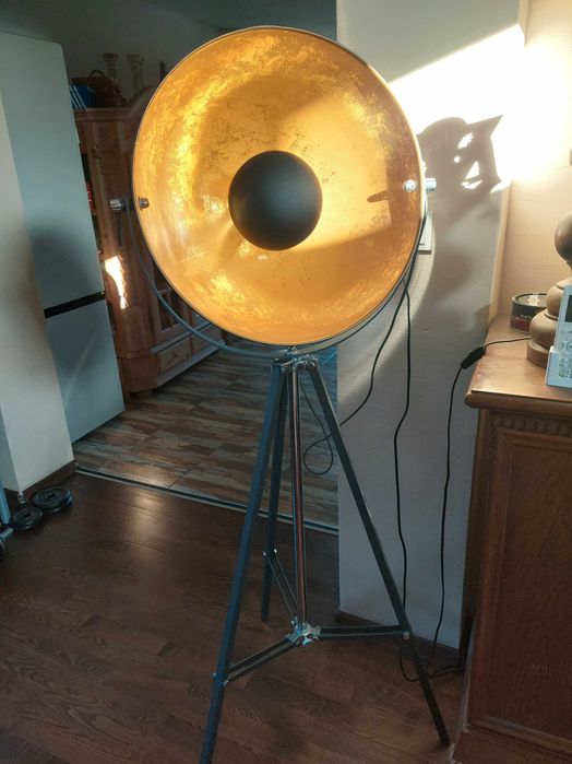 Lampa podłogowa industrial Studio czarno złota