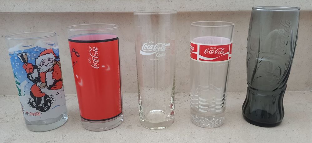 Conjunto de copos de vidro da Coca-Cola