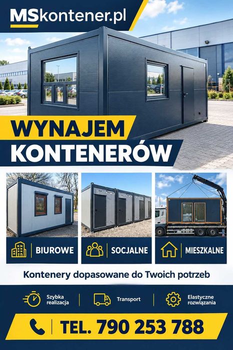 Wynajem Kontener biurowy pawilon handlowy 18m2 Klima