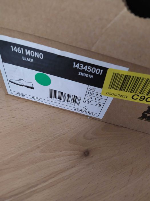 Dr. Martens Mono Black 1461 półbuty 38