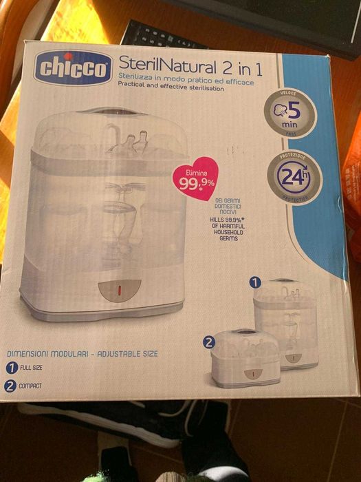 Esterilizador Chicco SterilNatural 2 em 1 – Rápido, Prático e Eficaz!