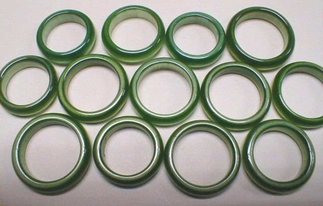 Aliança de ágata verde conj.25pçs