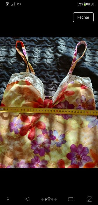 Top alças S com renda