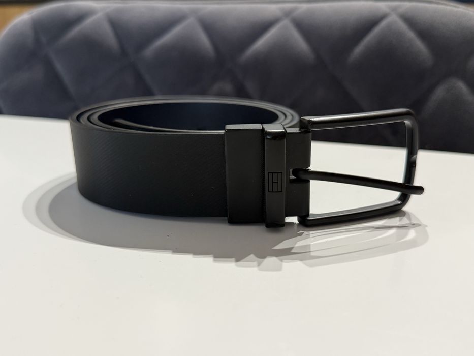 Pasek Tommy Hilfiger męski czarny matowy Pasek tech 3.5 Rev
